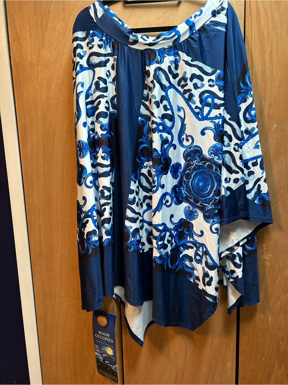 Blue and White Printed Women's Skirt